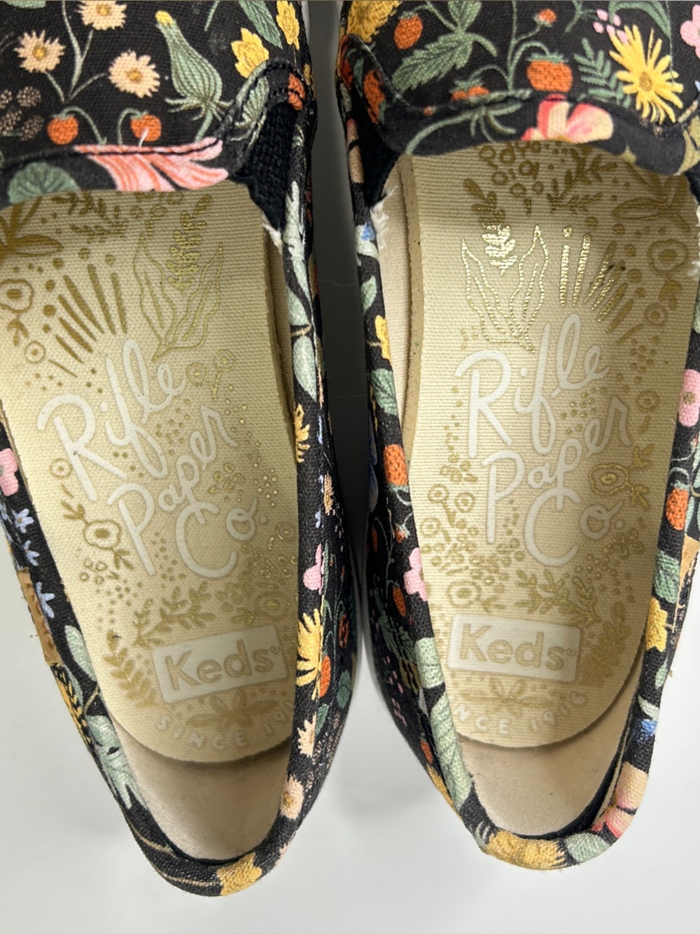 Keds X Rifle Paper Co. Floral Design Canvas Slip On Shoe size 8 - Picture 5 of 7